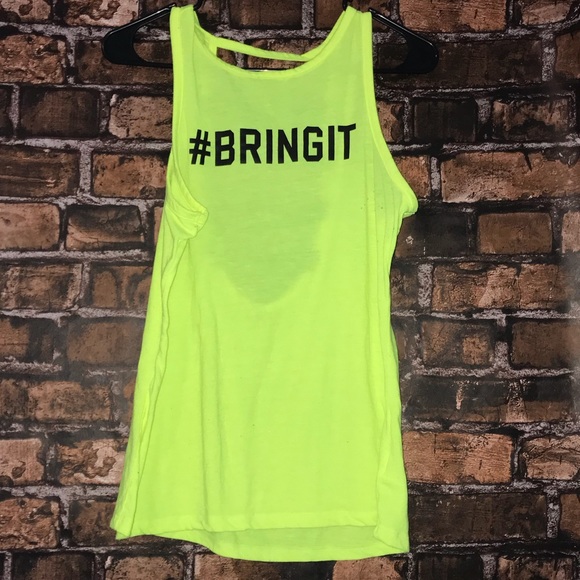 Victoria’s Secret Sport Tops - Neon yellow #BRINGIT workout tank top